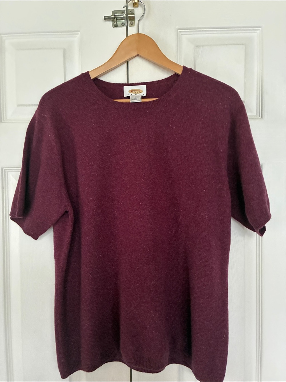 Talbots Woman cashmere sweater crewneck burgundy heather